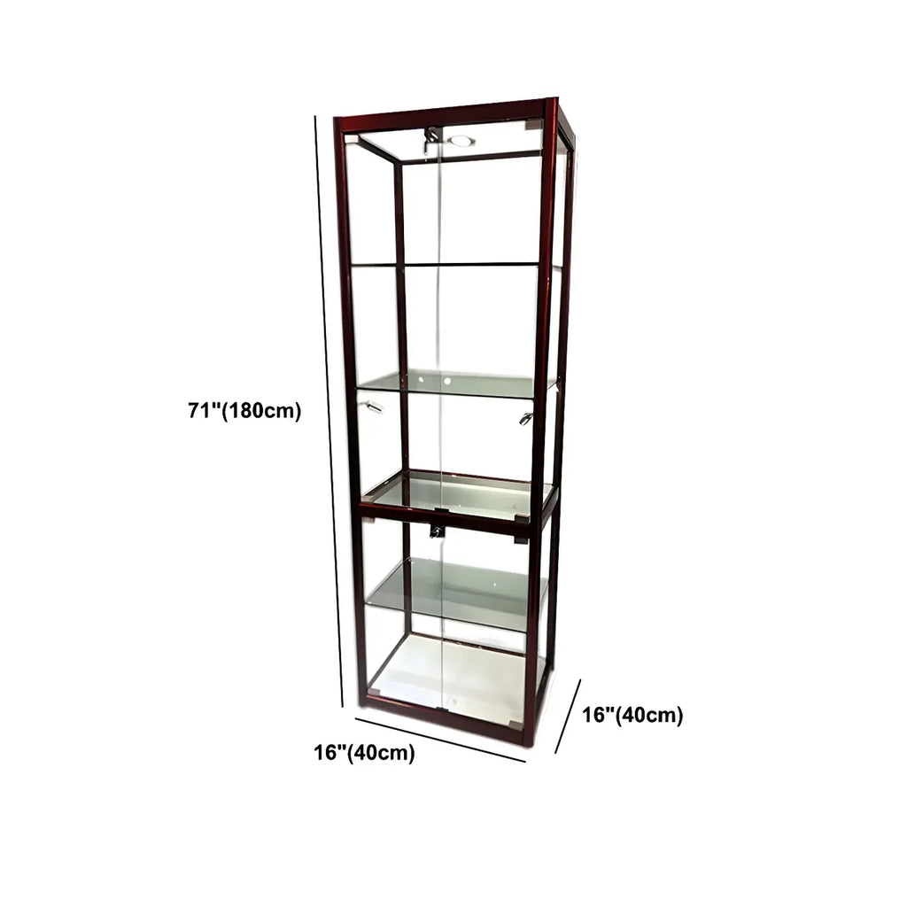 Zeitgenössische rechteckige Vitrine aus schwarzem Glas