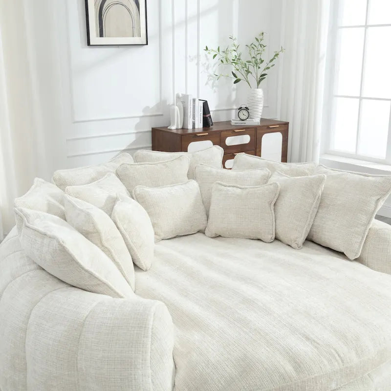 Bequemes Doppelschlafsofa, extra großes Schlafsofa mit Armlehnen