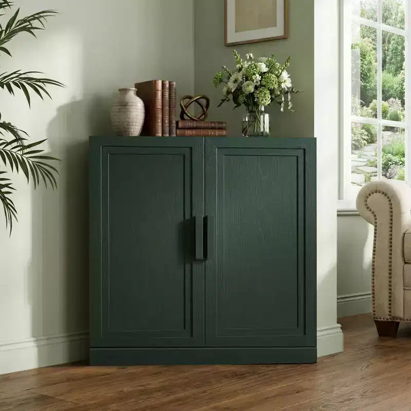 Dovelina Eckschrank mit verstellbaren Einlegeböden, Anrichte, Buffet, Weinschrank, Küchen- und Esszimmerschrank mit Holztüren – 31H x 31W, 36H x 31W