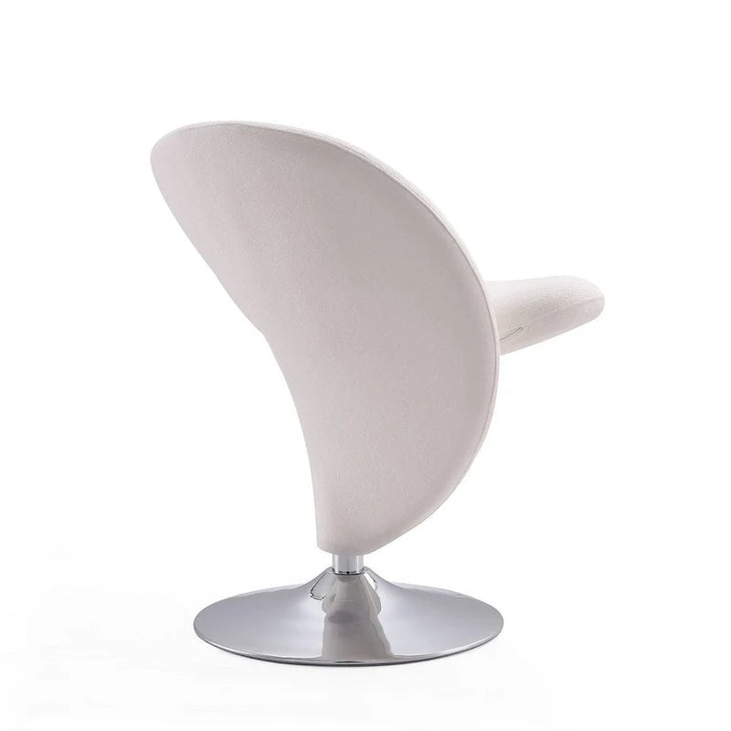 Manhattan Comfort Curl Akzentsessel mit Drehfunktion, Wollmischung und Chrom (2er-Set)