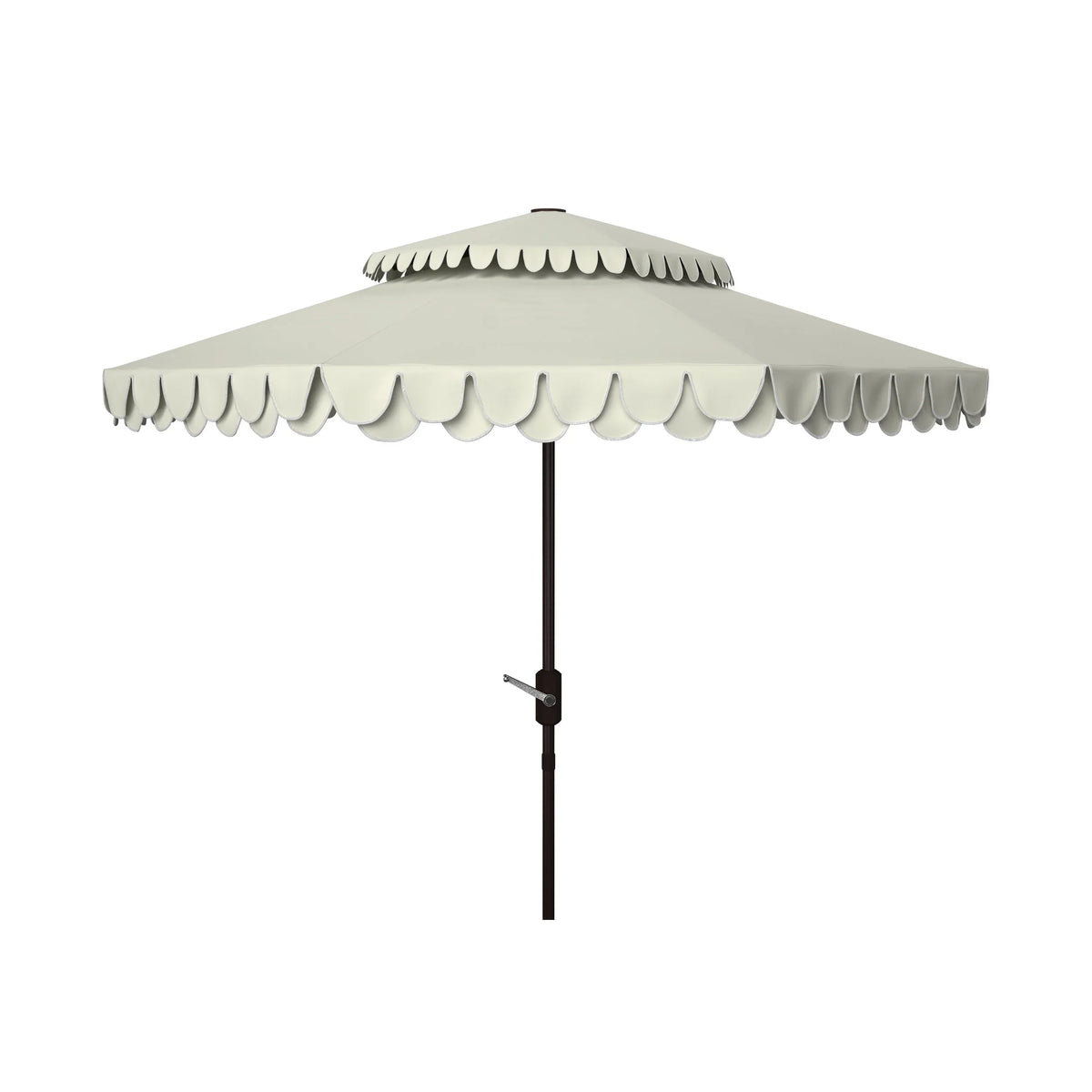 SAFAVIEH Outdoor Kjerstin Volant-Sonnenschirm, 2,7 m, Doppelkuppel