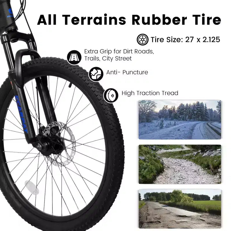 Okak 27,5 Zoll Mountainbike mit doppelter Federung vorne und hinten, 21-Gang Dirt Bike mit mechanischer Scheibenbremse, Erwachsenenfahrrad für Herren und Damen