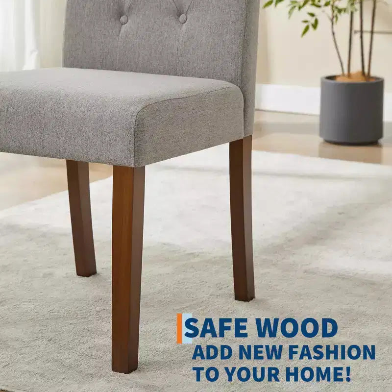 Parsons Esszimmerstühle mit Knopfheftung, 6er/4er-Set – Polsterstühle aus Stoff mit Holzbeinen & gepolsterten Sitzen – Wohnzimmer- und Küchenmöbel