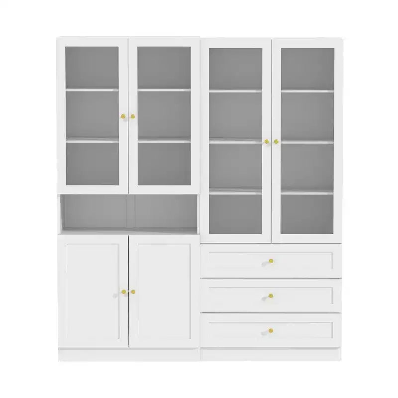 Famapy Combo Vitrinenschrank Bücherregal Organizer Speisekammer