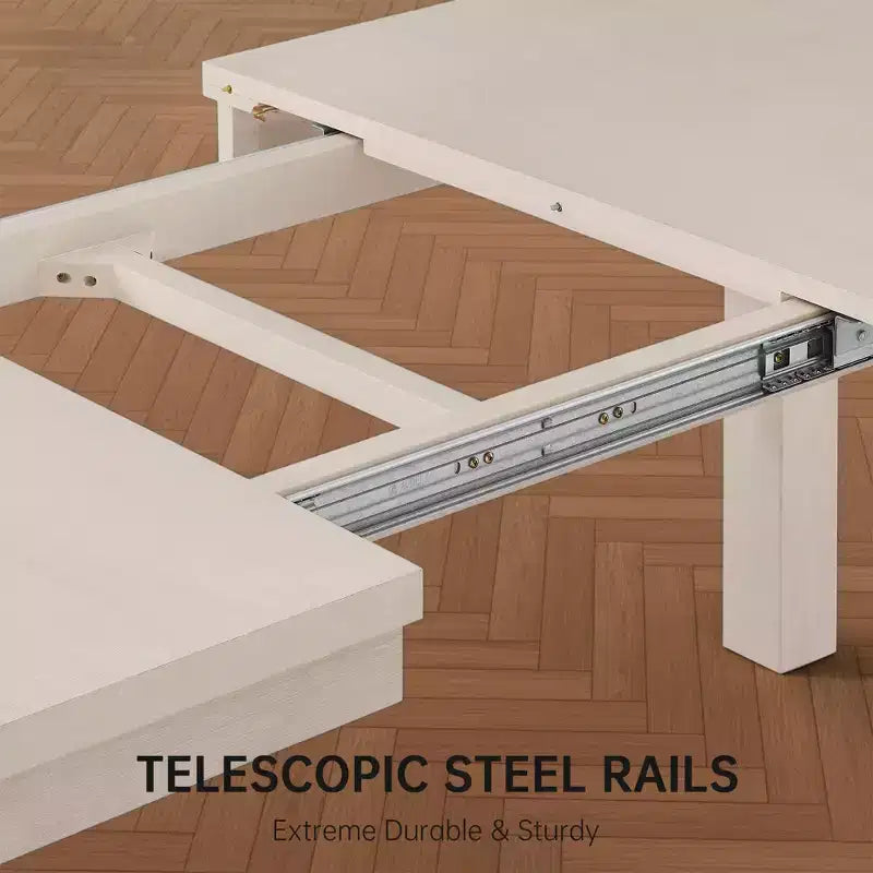 Modernes Esszimmer-Set – 80 Tisch + 6 gepolsterte Stühle, Massivholzrahmen, 180 kg Tischbelastbarkeit, einfache Montage