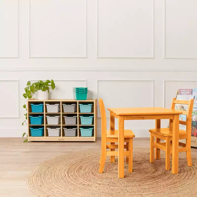 Mobiler Cubby-Schrank mit 15 offenen Behältern, 3x4, Kindermöbel