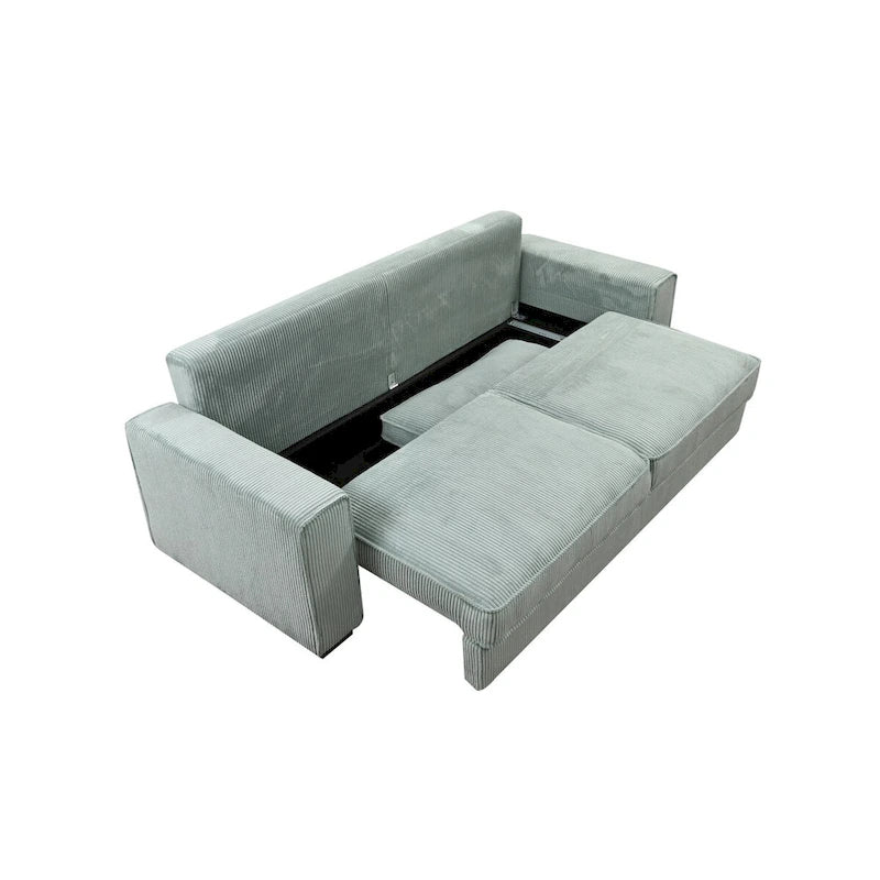 Roomfitters Großes Schlafsofa mit Stauraum, Modernes 3-Sitzer Couchmöbel, Gepolstertes Rückensofa für kleine Räume