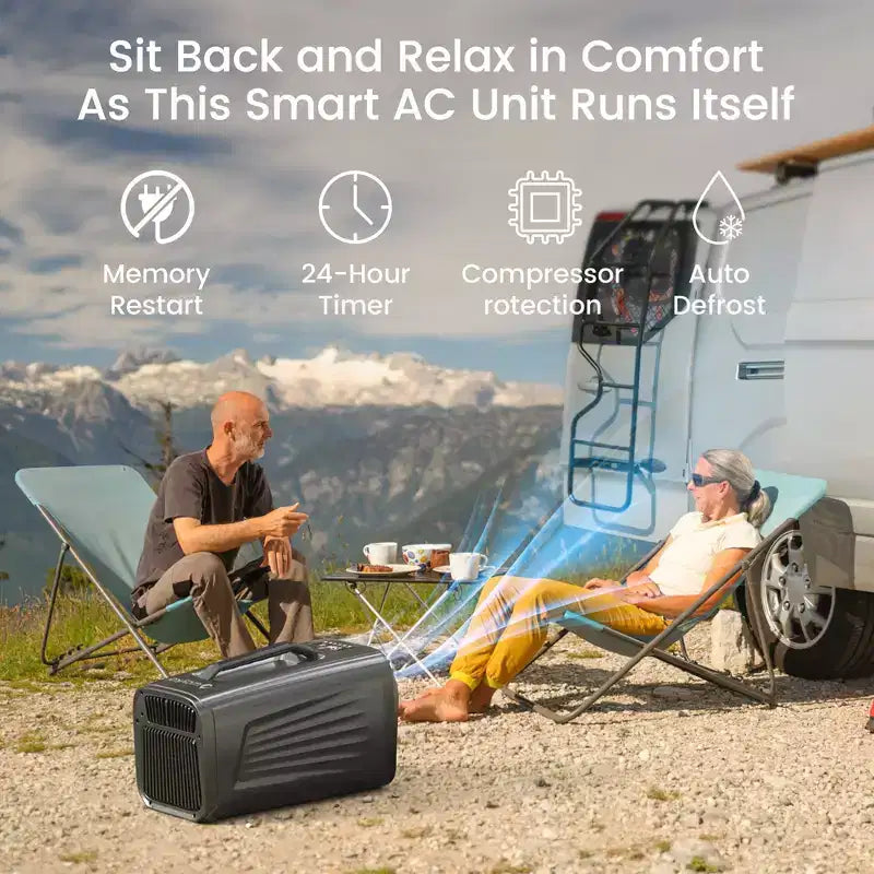 Waykar 5000 BTU 3-in-1 tragbare Klimaanlage mit Luftentfeuchter und Fernbedienung für Zelt, Camping & Wohnmobil