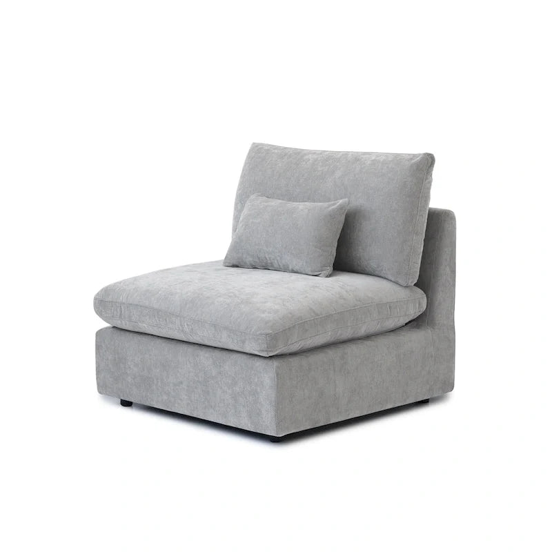 Großes Ecksofa aus Leinen für das Wohnzimmer-Set