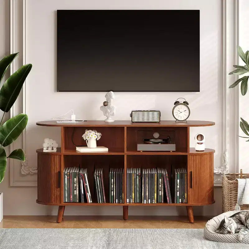 COZONY Flaschenschrank mit 6 Flaschen, Gläserhalter und offenen Fächern für Küche, Esszimmer und Wohnbereich
