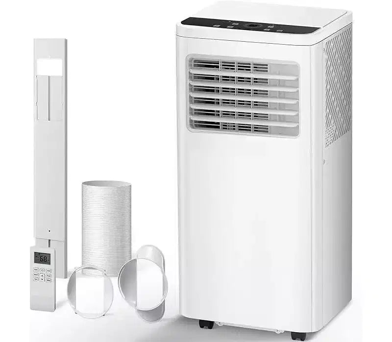 8.000 BTU mobile Klimaanlage, 3-in-1 Gerät mit 4 Modi, Timer, LED-Display, Fernbedienung und Installationskit, für Schlafzimmer/Wohnzimmer/Büro, Weiß.