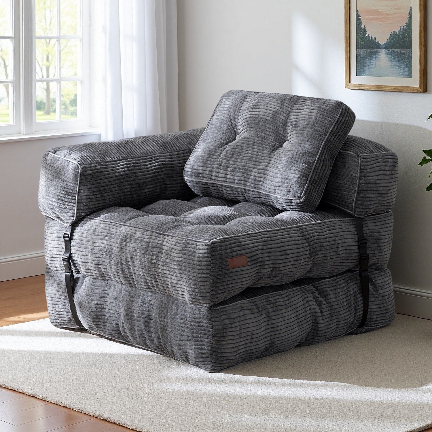 Klappbares Schlafsofa, L-förmiges Bodensofa