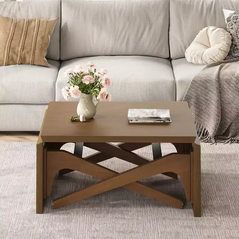 2-in-1 Couchtisch, ausziehbarer Esstisch, höhenverstellbarer Tisch für Zuhause & Büro, platzsparend – ModernLuxe