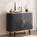 40 Zoll Geriffeltes Sideboard, Anrichte mit Schiebetür und verstellbarem Regal, Moderne Kredenz-Aufbewahrungsschränke, Rollladen-Bar-Konsolentisch