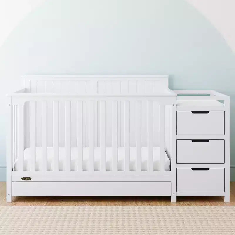 5-in-1 umbaubares Babybett und Wickeltisch mit Schublade