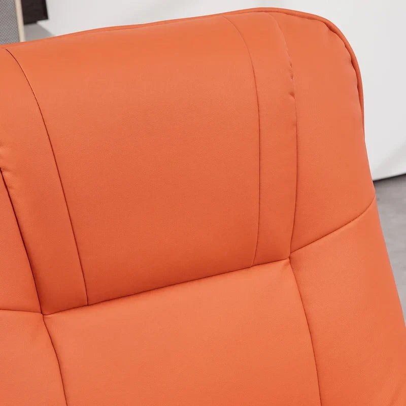 HomCom Relaxsessel mit Kunstlederbezug, verstellbarer manueller Drehsockel und bequemer Fußstütze