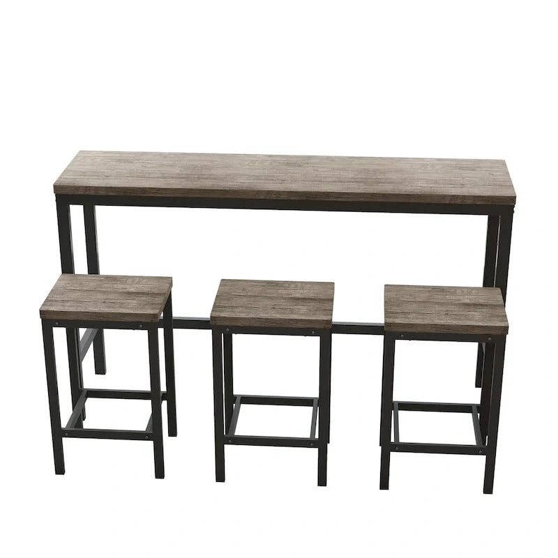 Stehtisch-Set mit 3 Hockern