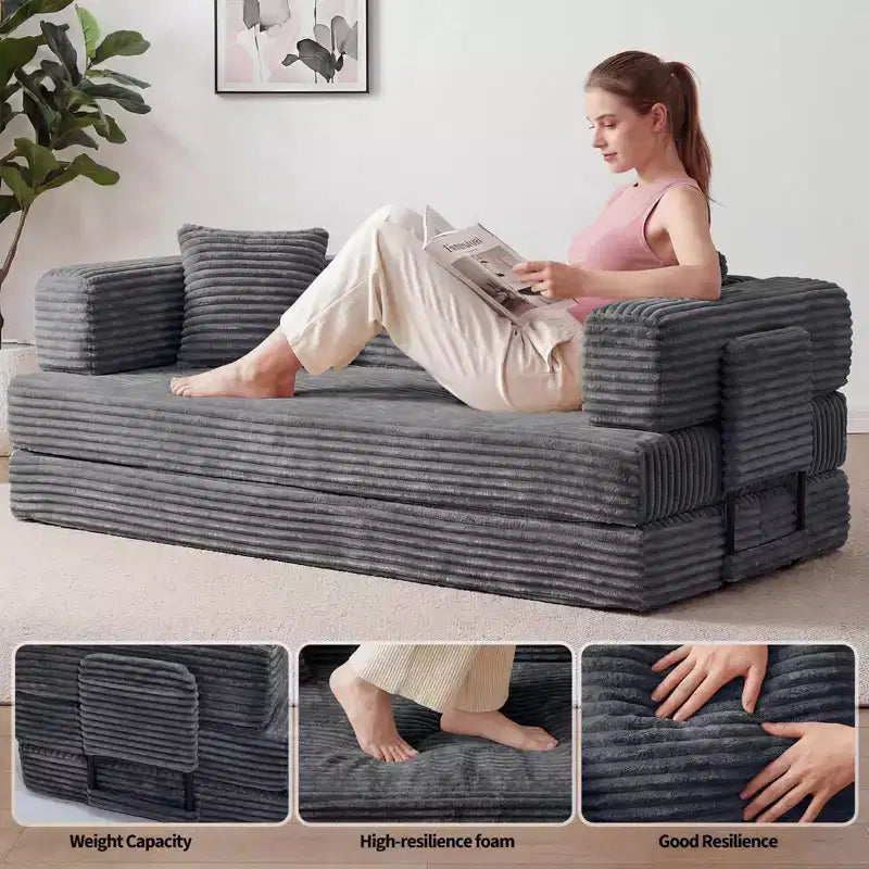 80.7 5-in-1 Schlafsofa – Kord, 544 kg, kein Aufbau