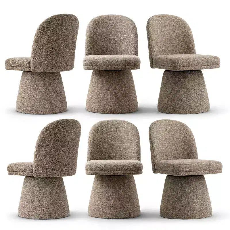 6er-Set moderne, armlose 360-Grad-Drehstühle mit Sockelgestell, elegante Akzentstühle für Küche, Esszimmer oder Büro – Panipeachy