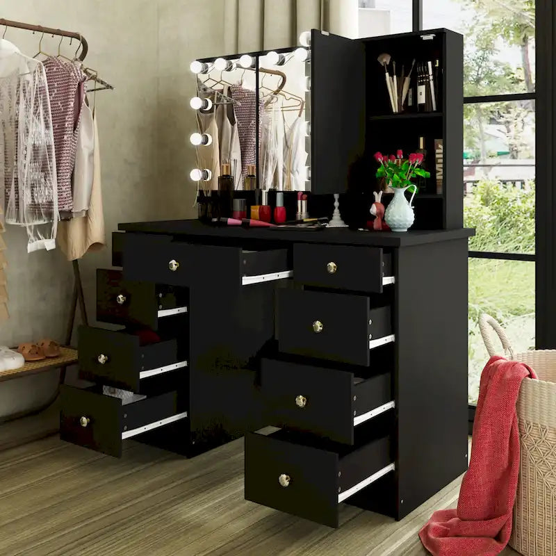 Luxuriöser LED-Schminktisch mit 9 Schubladen Elegante Schminkstation