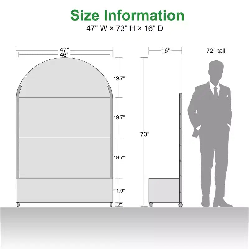 MAYEERTY 72x47 Schwarzer gewölbter Eisen-Pflanzkasten mit Spalier, 3-teiliges Set, dekorativer Gartensichtschutz für Terrasse und Balkon
