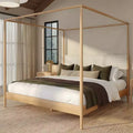 Harbor King Himmelbett mit gepolstertem Kopfteil, Blonde/Swiss Coffee (MD2411-01)