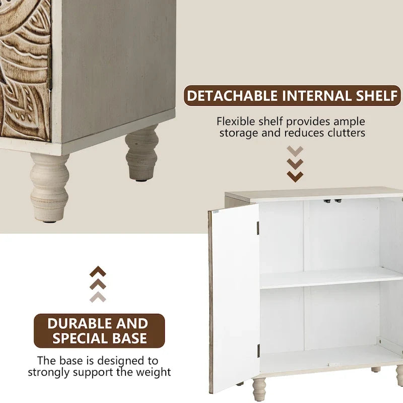 COSIEST Vintage-Sideboard, Aufbewahrungsschrank und Anrichte