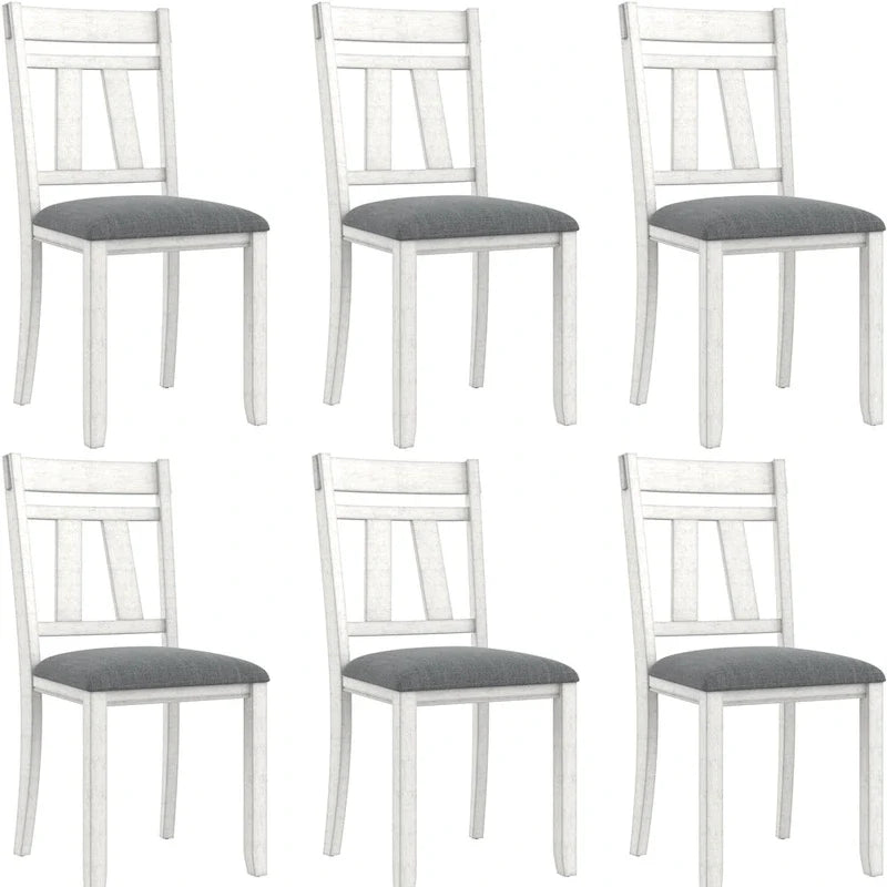 VECELO Esszimmerstühle aus Massivholz mit Leinenstoffbezug, Esszimmerstühle 2er/4er/6er Set