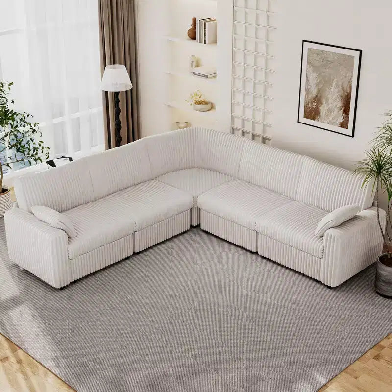 Dyonery Modulares Cord-Ecksofa mit waschbaren Bezügen