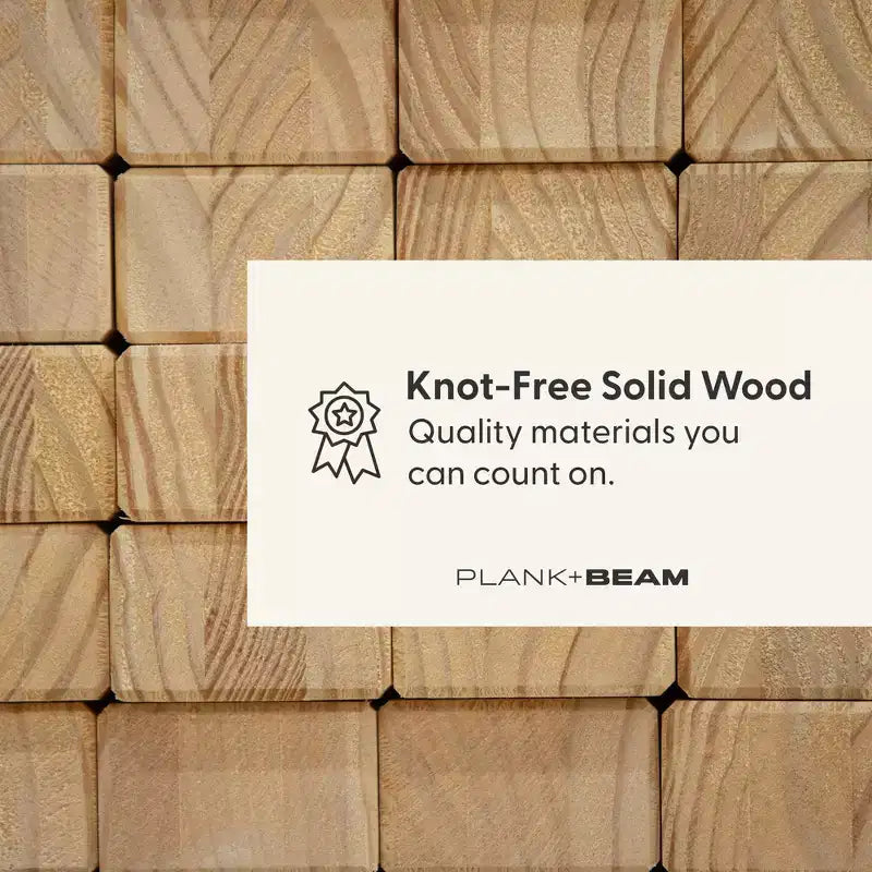 Plank+Beam Farmhouse Vollholz-Bettgestell mit Kopfteil, Massivholz-Plattformbett