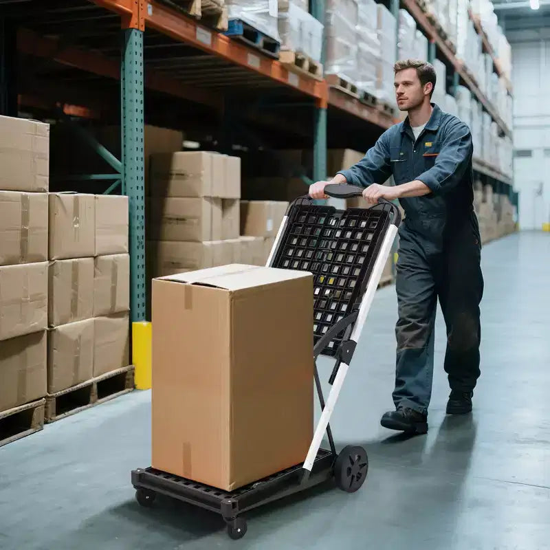Zweistufige klappbare Einkaufswagen für Lebensmittel, 90 kg Tragkraft, zusammenklappbarer tragbarer Einkaufswagen mit Rädern und abnehmbarer Kiste für Einkaufszentrum, blau