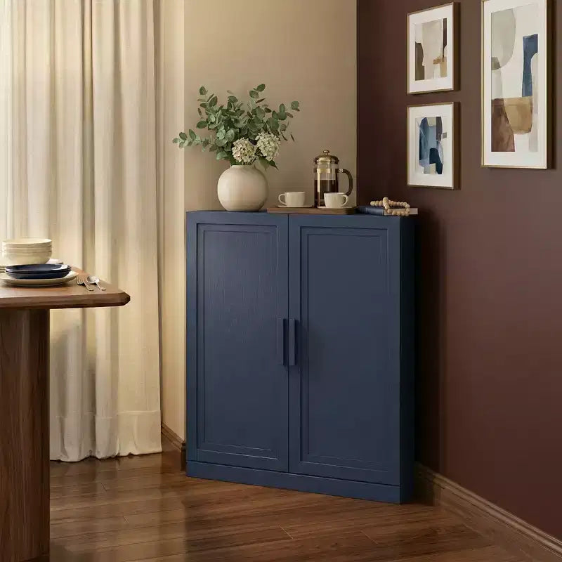 Dovelina Eckschrank mit verstellbaren Einlegeböden, Anrichte, Buffet, Weinschrank, Küchen- und Esszimmerschrank mit Holztüren – 31H x 31W, 36H x 31W
