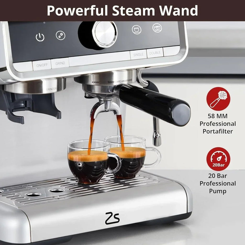 Espressomaschine, mit Mahlwerk, 2,8 L Wassertank