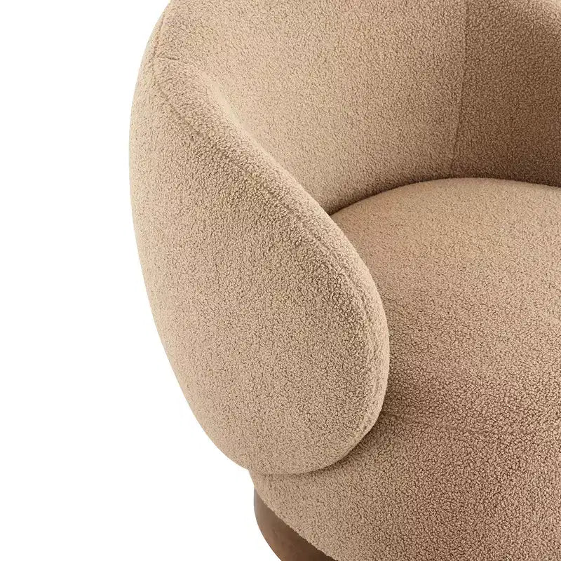 Spruce&Spring Gepolsterter Drehbarer Akzent-Sessel mit Holzfuß