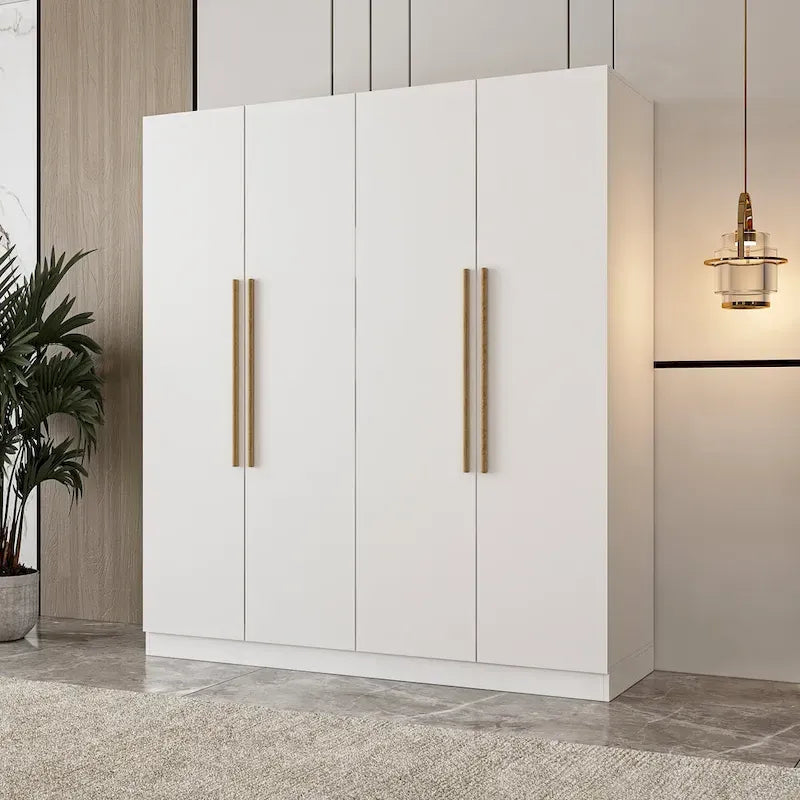 Moderner freistehender Kleiderschrank aus Massivholz mit Ablagefächern