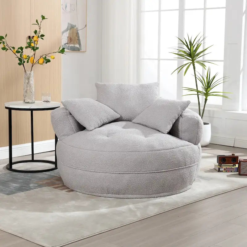 Rundes Lazy Sofa – Weiß/Blau/Grau/Gelb/Orange/Rosenrot/Marineblau/Grün, Einzel- und Doppel-Sitz