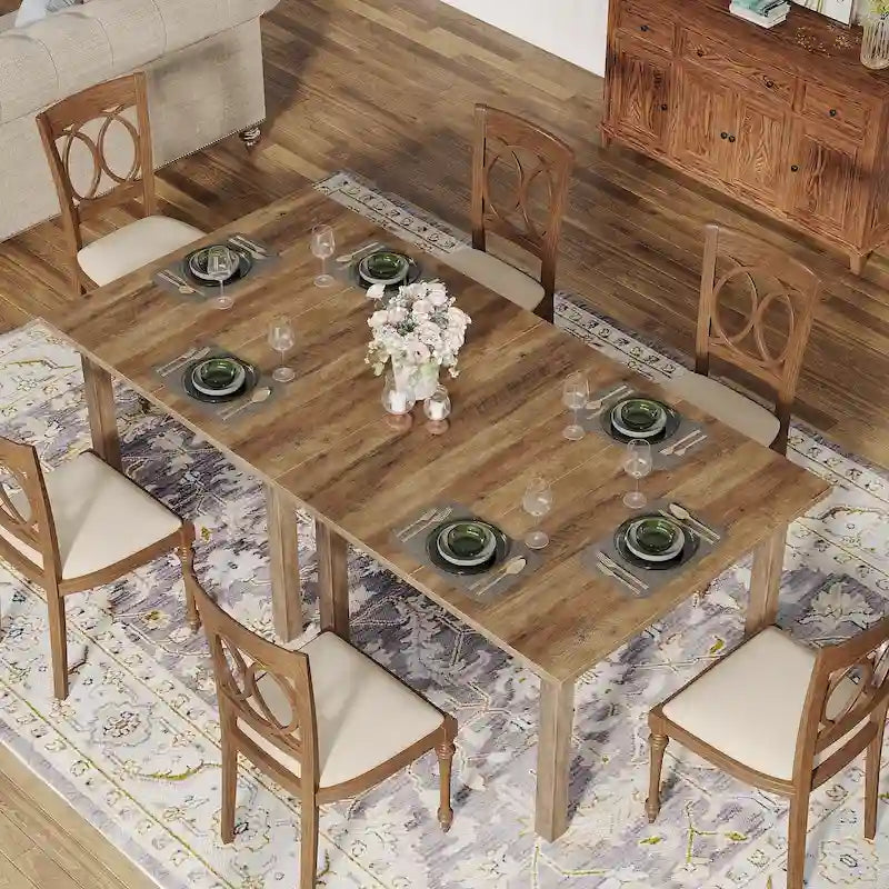 39,4 Zoll quadratischer Esstisch für 2-4 Personen mit Massivholzbeinen für Wohnzimmer Esszimmer