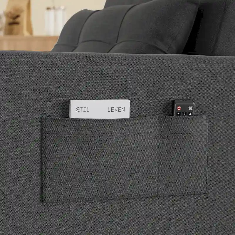 3-in-1 Schlafsofa, ausziehbarer Sessel, umwandelbarer, verstellbarer, klappbarer Polster-Lounge-Sofa