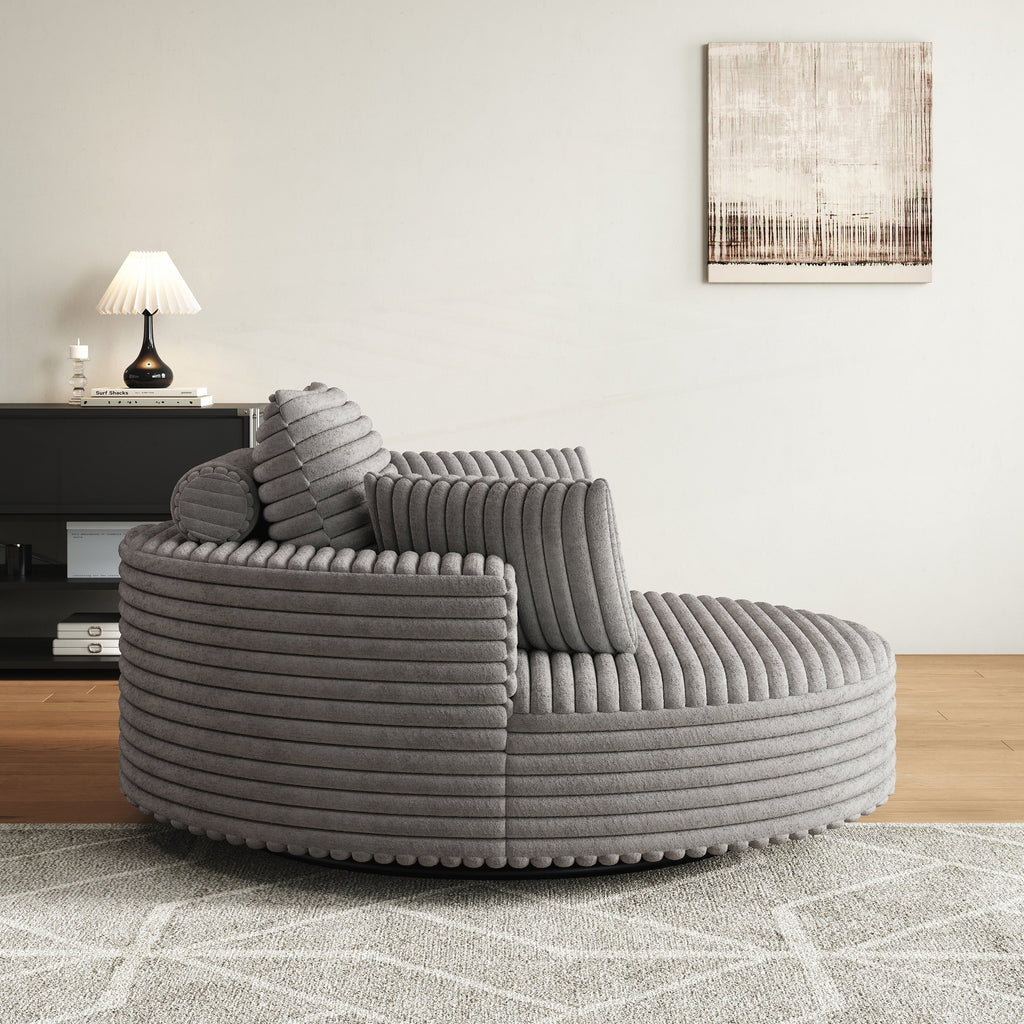 Einzelsessel aus Kord-Chenille-Schaumstoff, drehbar