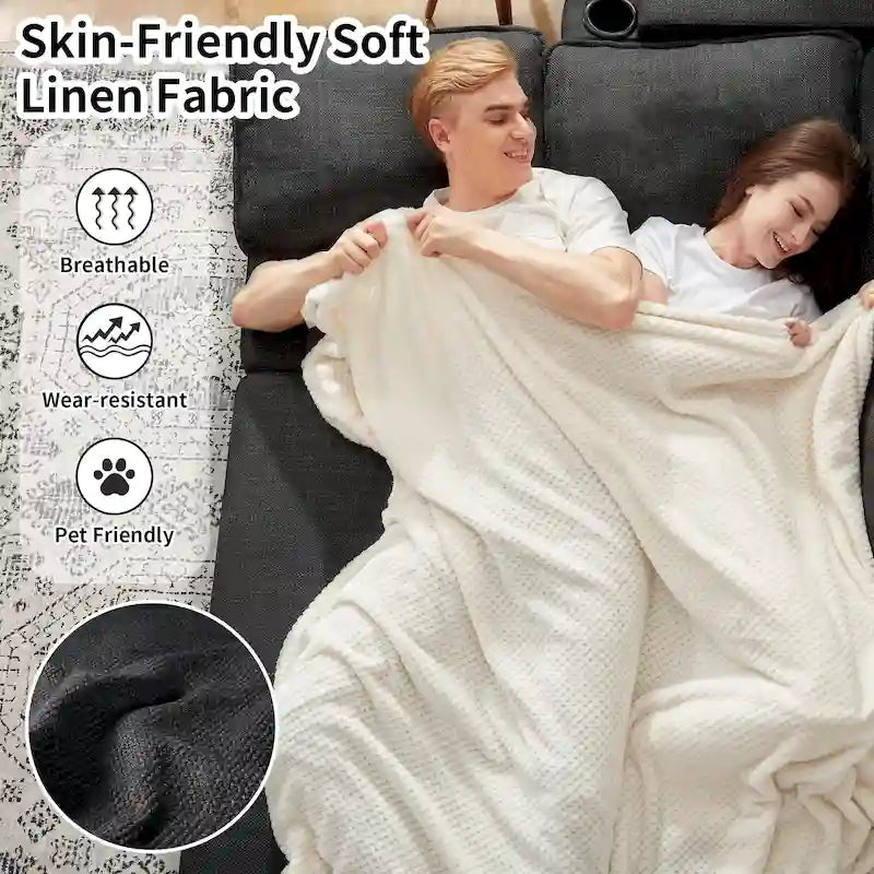 80 L-förmiges Schlafsofa, Sofabett mit Ausziehbett, umwandelbares Schlafsofa