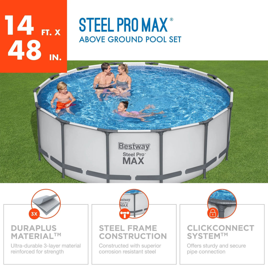 Bestway Steel Pro MAX Rundschwimmbecken Aufstellpool mit Pumpe & Abdeckung
