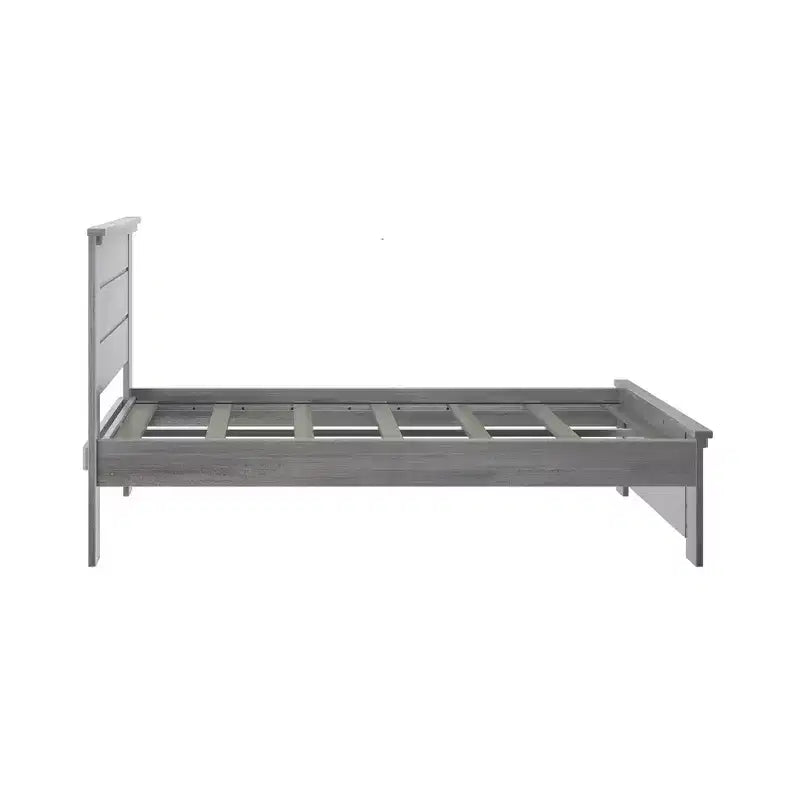 Plank+Beam Farmhouse Vollholz-Bettgestell mit Kopfteil, Massivholz-Plattformbett