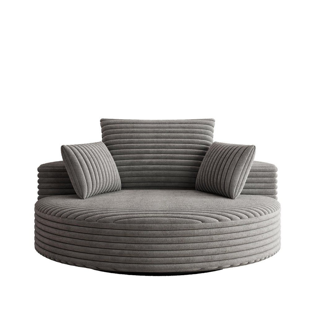 Einzelsessel aus Kord-Chenille-Schaumstoff, drehbar