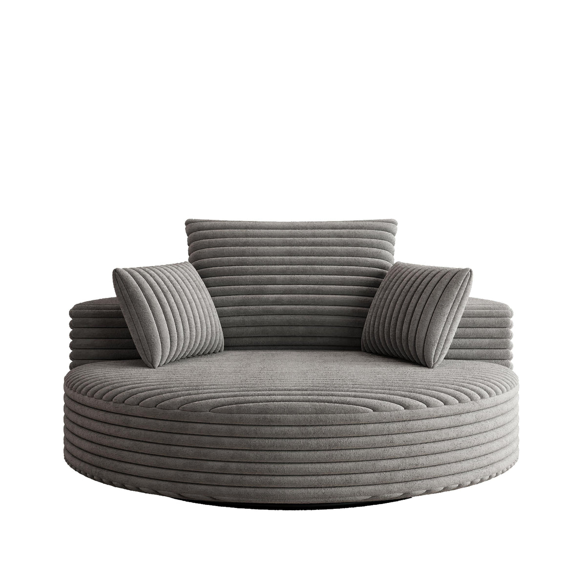 Einzelsessel aus Kord-Chenille-Schaumstoff, drehbar