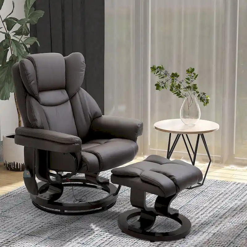 HOMCOM Massage-Liegesessel mit Hocker