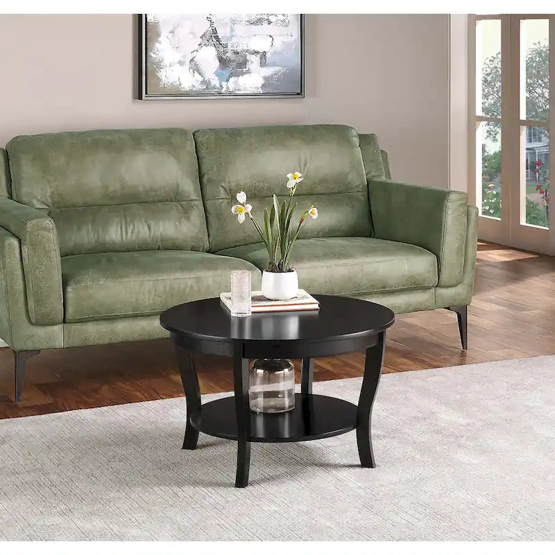 Convenience Concepts American Heritage Runder Couchtisch mit Ablage