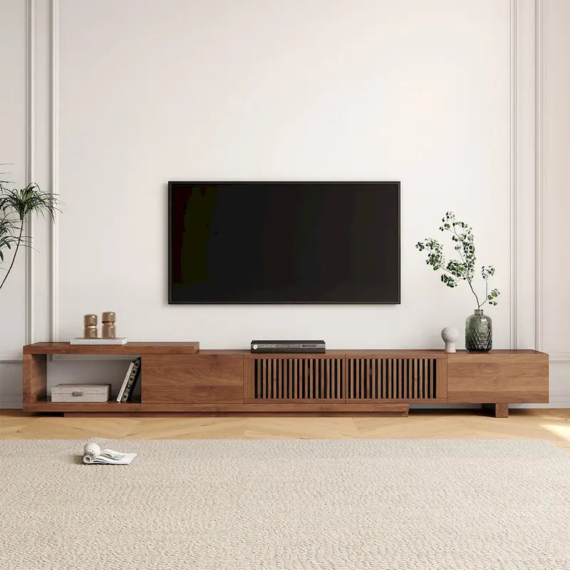 Moderner ausziehbarer & erweiterbarer TV-Ständer mit 4 Schubladen, bis zu 261,6 cm - 78,54T x 15,74B x 13,78H