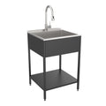 61 cm B x 56 cm T x 89 cm H Waschbecken aus Edelstahl mit Unterschrank