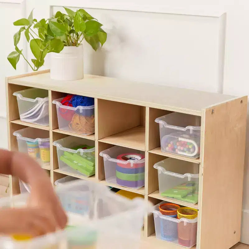 Mobiler Cubby-Schrank mit 15 offenen Behältern, 3x4, Kindermöbel