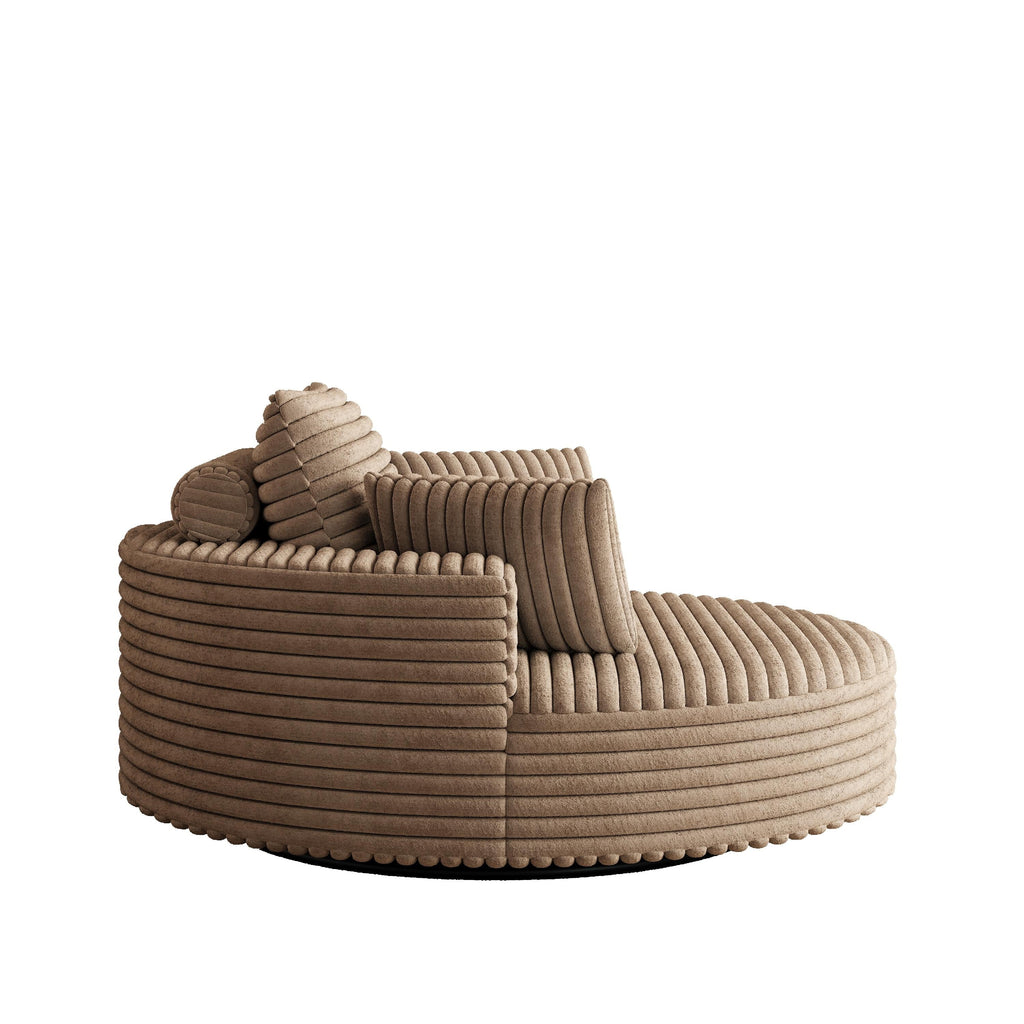 Einzelsessel aus Kord-Chenille-Schaumstoff, drehbar